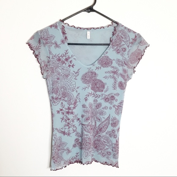Anthropologie Tops - Anthro Moth Floral Ruffle Collar Blouse